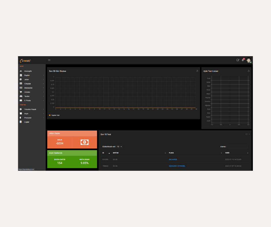 Dynobil V2 Web Yönetimi